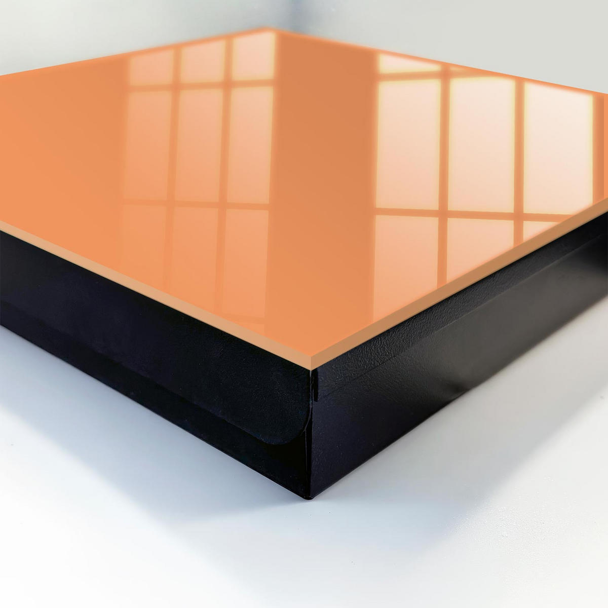 SCHLÜSSELBOX Schwarz 30x30 cm- Türöffnung nach rechts - Pastellorange - Orange, Metall (30/30/5cm) - TULUP