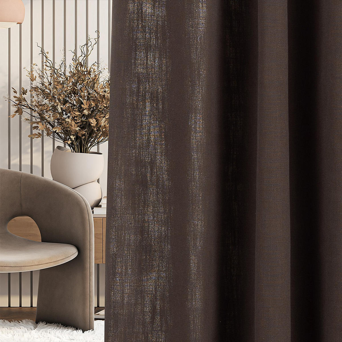 FERTIGVORHANG 140x280cm dunkelbraun - Dunkelbraun, Textil (140/280cm) - Dekoria