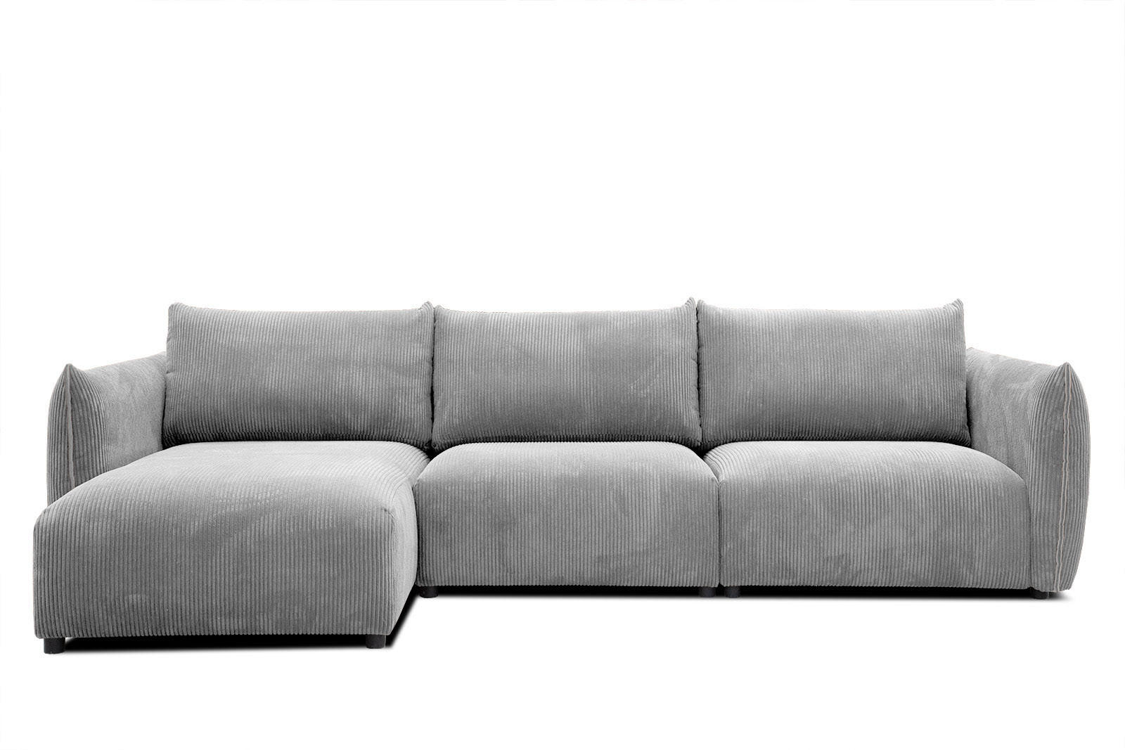 ECKSOFA TAUER 5-Sitzer, hellgrau - Hellgrau/Schwarz, Holzwerkstoff/Kunststoff (173/294cm) - Courtois Laville