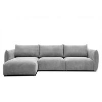 ECKSOFA TAUER 5-Sitzer, hellgrau - Hellgrau/Schwarz, Holzwerkstoff/Kunststoff (173/294cm) - Courtois Laville