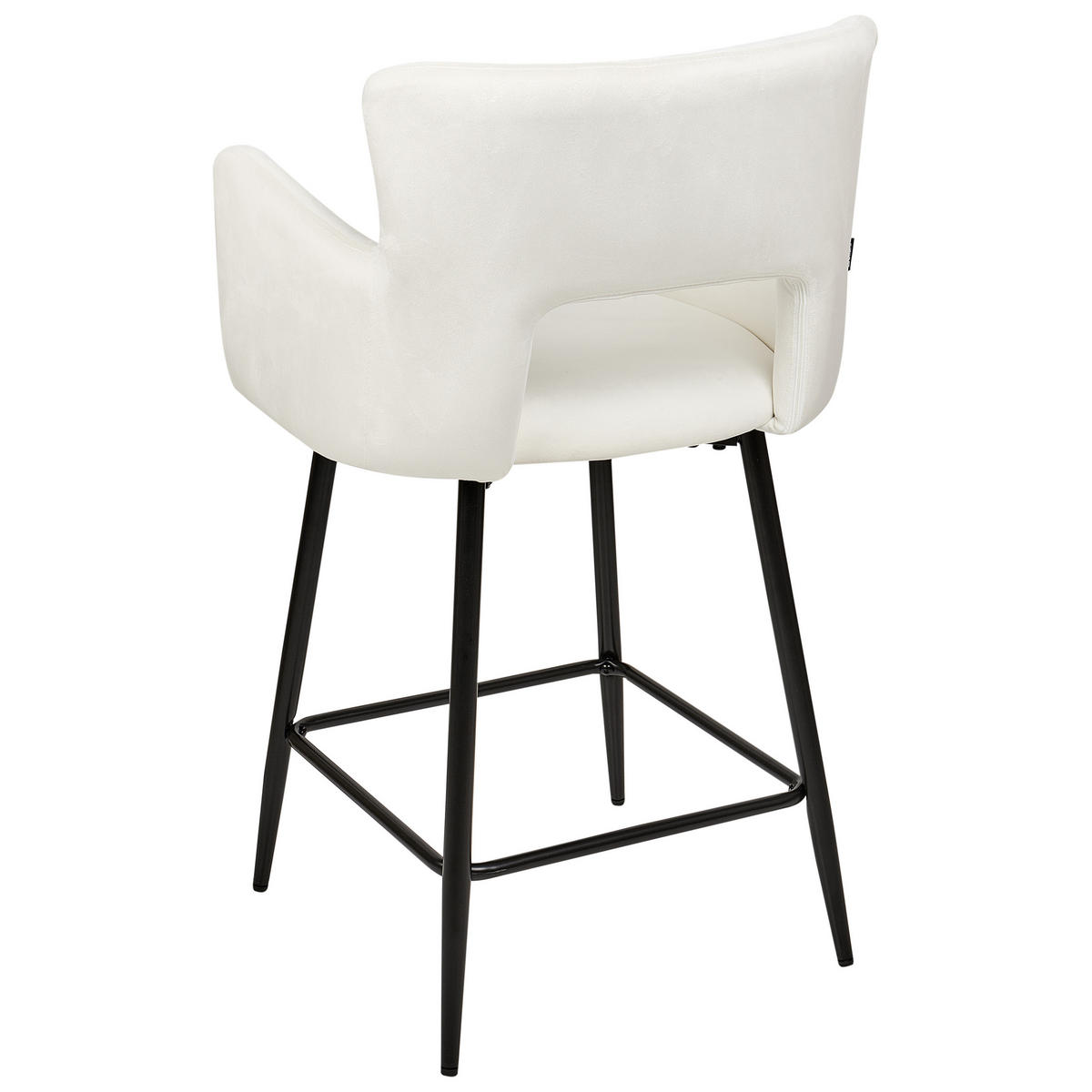 BARSTÜHLEN 2er-Set Weiß Sanilac - Schwarz/Weiß, Textil (51/91/44cm) - Beliani