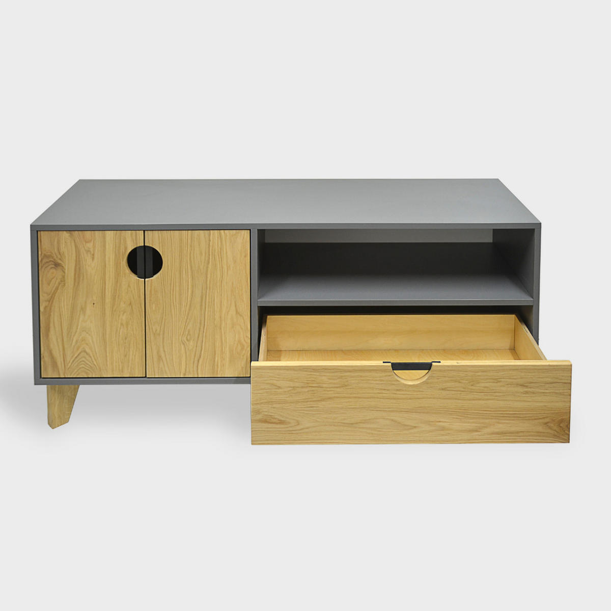 FERNSEHSCHRANK aus Holz und laminierten Platte GRAND - Eichefarben, Holz (150/65/45cm) - Rawood Furniture