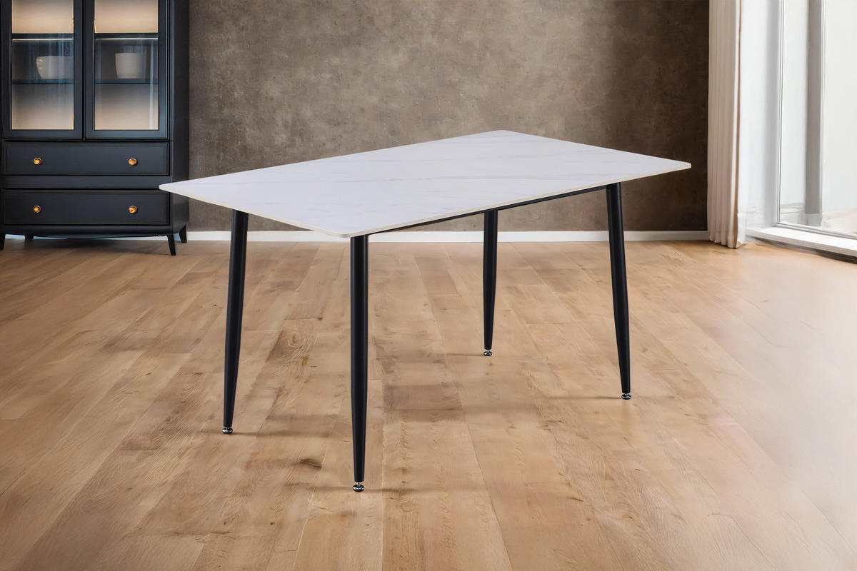 ESSTISCH GÖTEBORG - Schwarz/Weiß, Keramik (80/140/75cm) - SAM