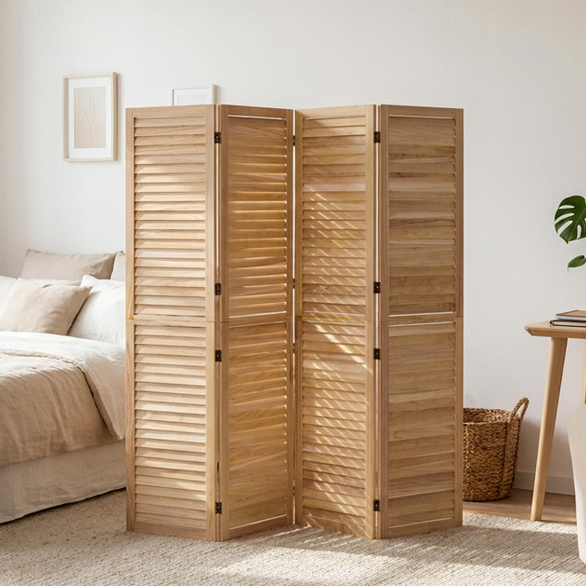 PARAVENT 160/170 cm Natur - Naturfarben, Holz (160/170/2cm) - Homestyle4u