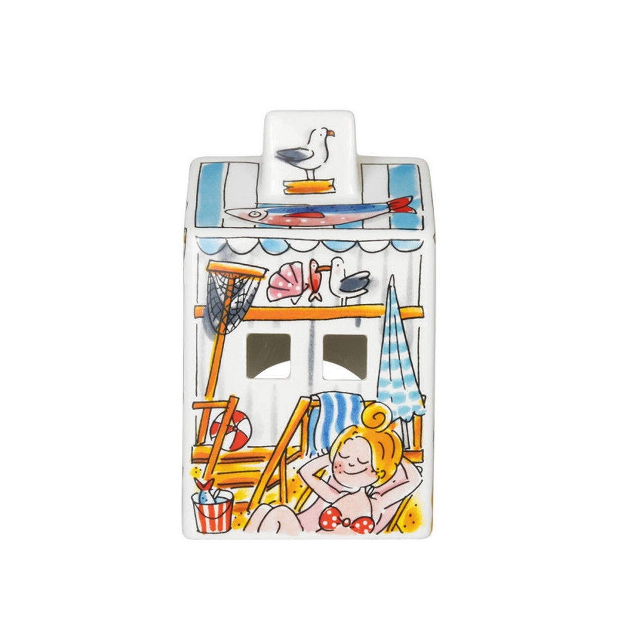 LICHTHAUS Strandhaus in Bunt - 14,50cm - Multicolor, Keramik (8.5/14.5/8.3cm) - Blond Amsterdam