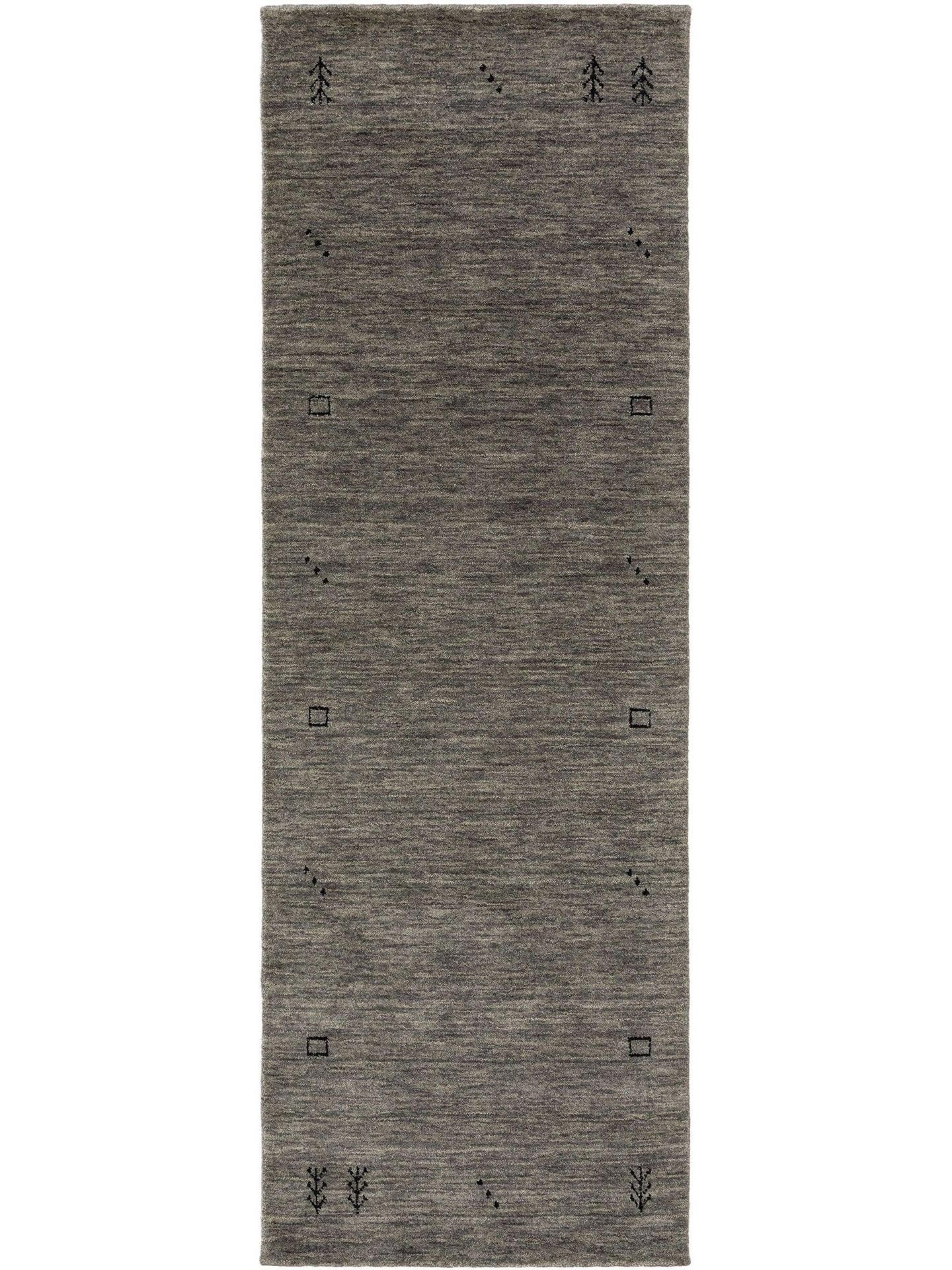 WOLLTEPPICH-LÄUFER Jamal Grau 80x300 cm - Grau, Textil (80/1cm) - KUNSTLOFT