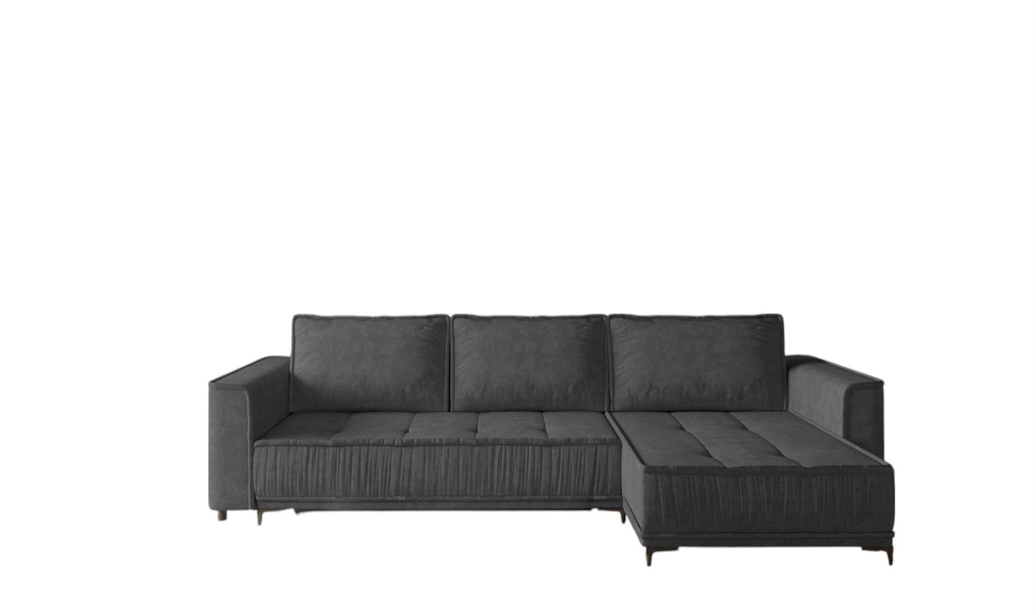 ECKSOFA Juna Mit Schlaffunktion - Dunkelgrau, Holzwerkstoff/Textil (240/140cm) - Fun Möbel