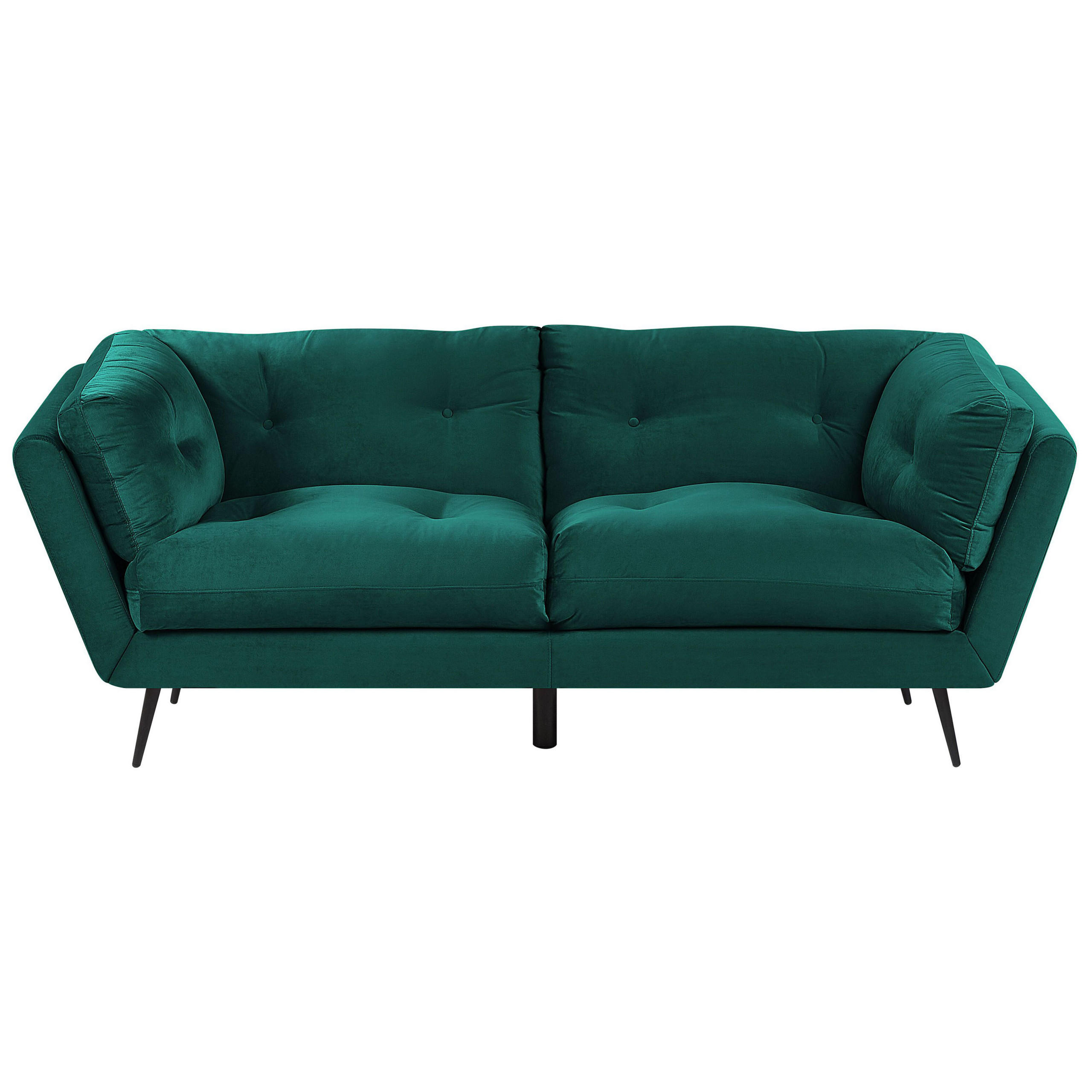 3-SITZER-SOFA Samtstoff Smaragdgrün Lenvik - Hellgrün, Textil (210/75/90cm) - Beliani