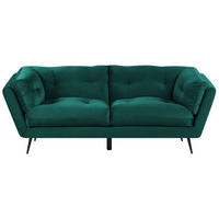 3-SITZER-SOFA Samtstoff Smaragdgrün Lenvik - Hellgrün, Textil (210/75/90cm) - Beliani