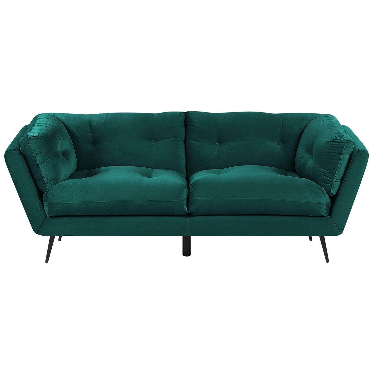 3-SITZER-SOFA Samtstoff Smaragdgrün Lenvik - Hellgrün, Textil (210/75/90cm) - Beliani