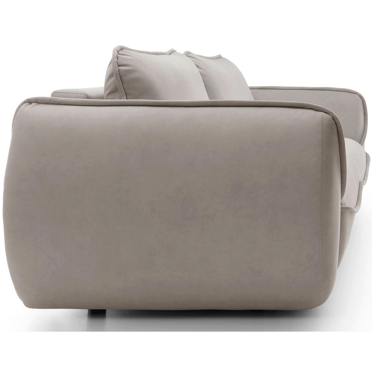 3-SITZER SOFA Cutie Beige Easy-Clean-Velours - Beige/Schwarz, Textil (257/90/114cm) - Selsey