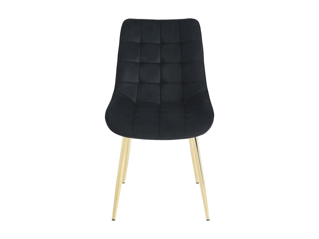 POLSTERSTUHL 2er-Set - Samt & goldfarbenes Metall - Schwarz - OLLUA - Schwarz, Textil (60/87/49.5cm) - Vente-Unique
