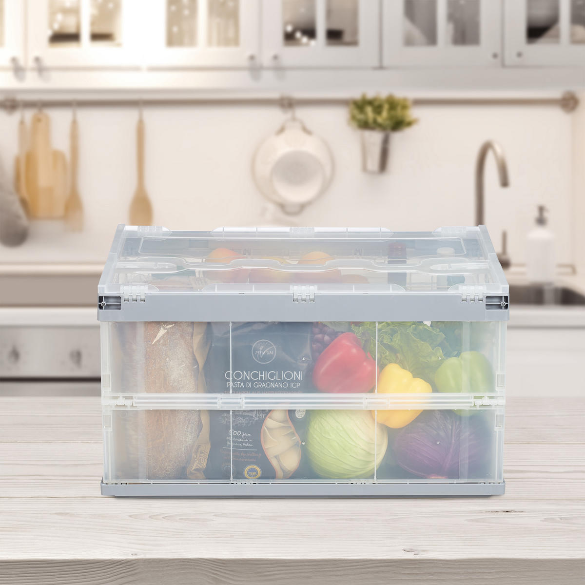 TRANSPORTBOX - Transparent, Kunststoff (59.5/31.5/39.5cm) - Relaxdays