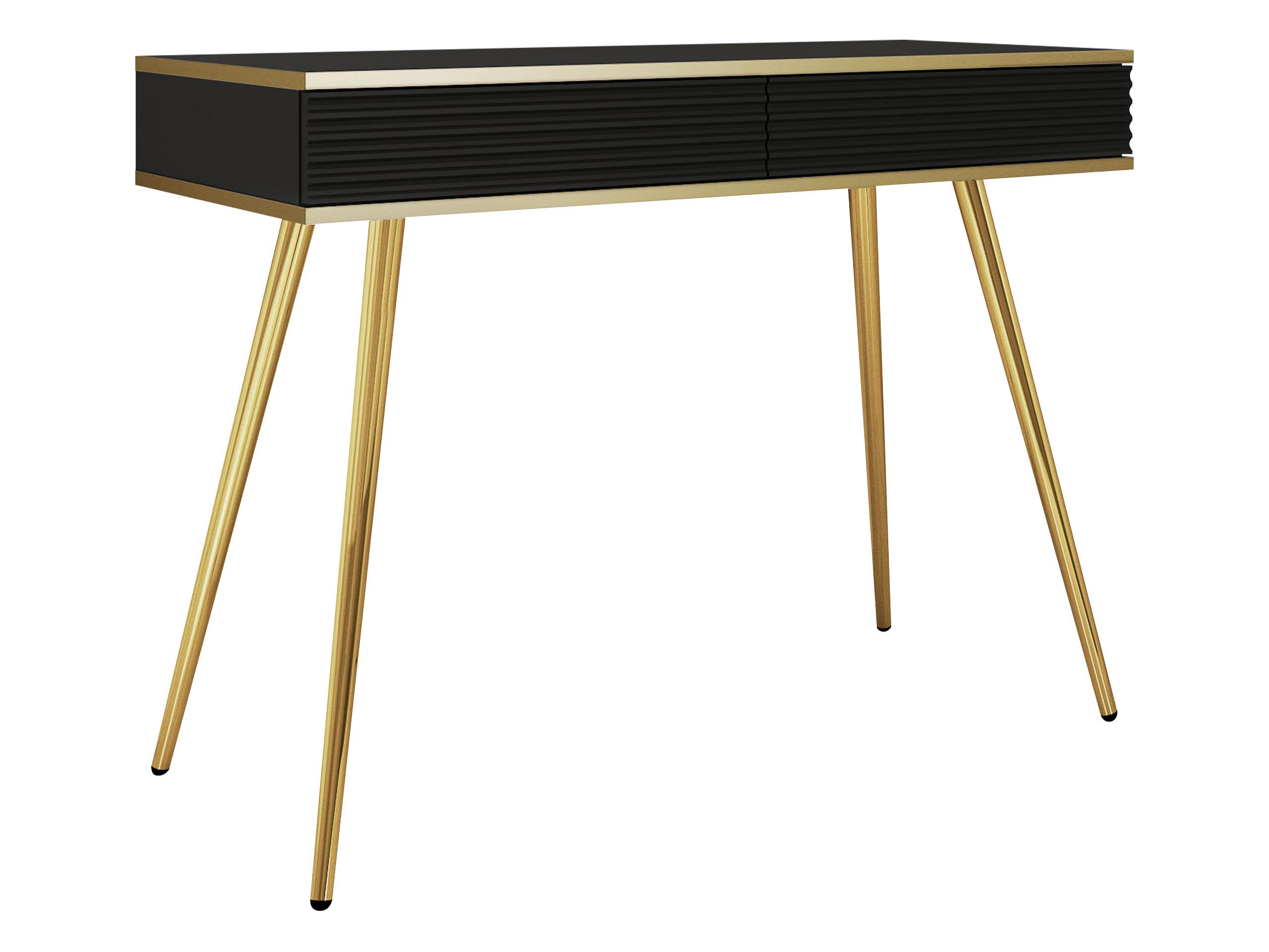 SCHMINKTISCH Oro T102 - Goldfarben/Schwarz, Holzwerkstoff/Metall (50/102/80cm) - MIRJAN24