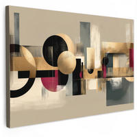 SLIKA NA PLATNU Geometrijski 140x90 cm - bež, tekstil (140/90cm) - MuchoWow