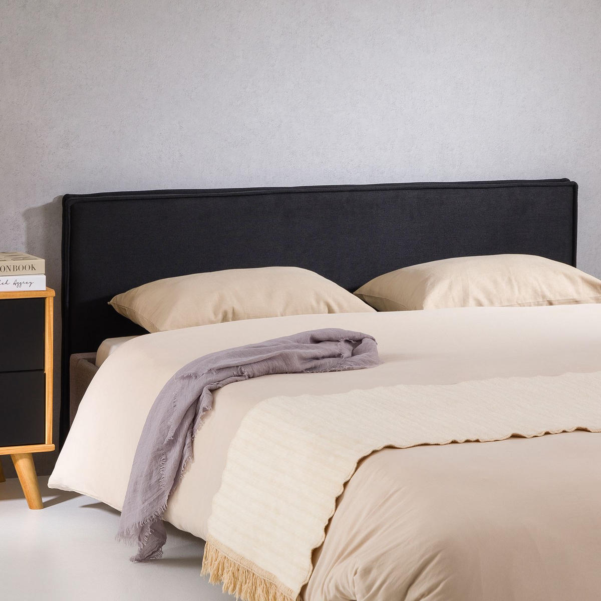 KOPFTEIL KLAO 160X190 CM - Schwarz, Textil (161/59/6cm) - IDIMEX