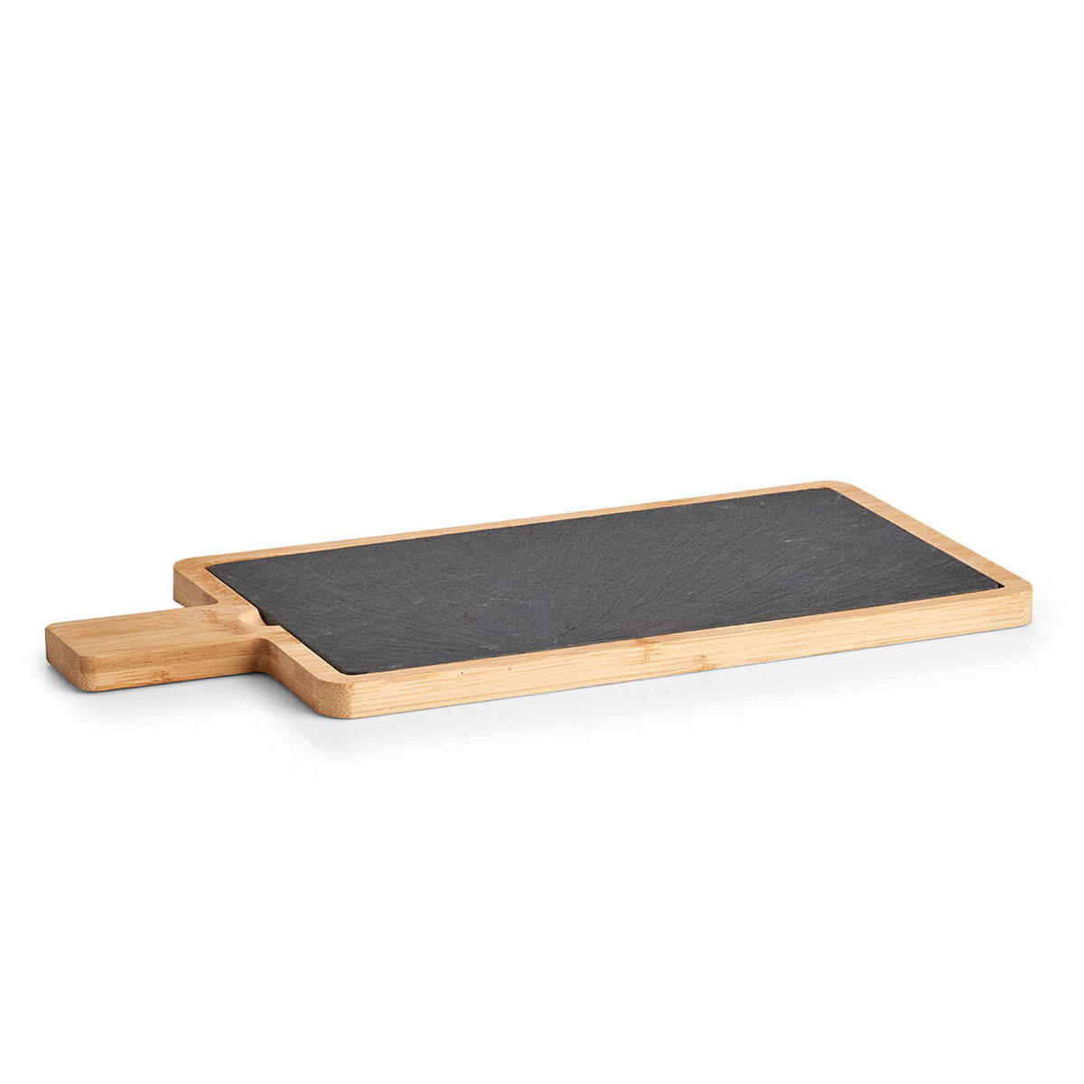 SERVIERBRETT Bambusgriff 40/19 cm - Anthrazit, Stein (19/1.5/40cm) - ZELLER