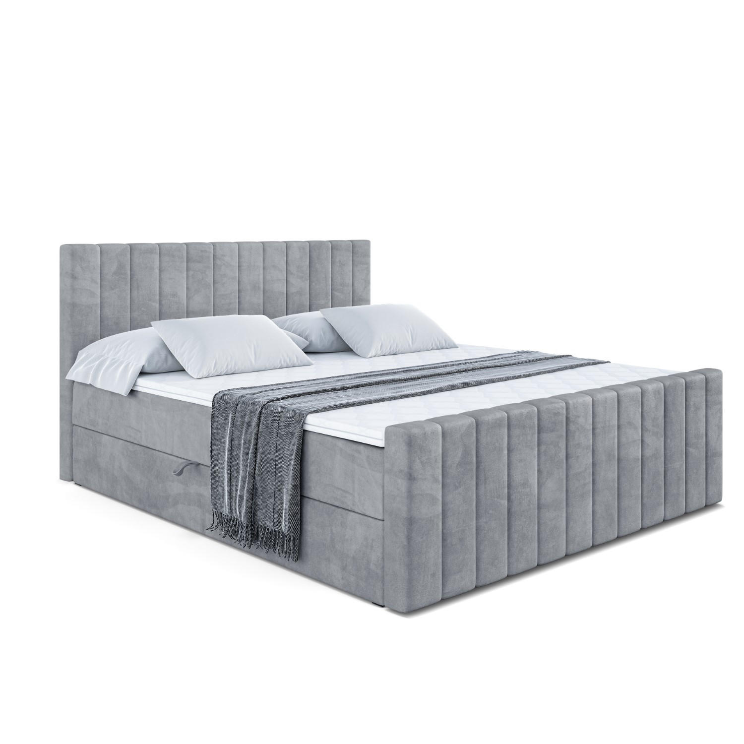 ALTDECOR AMERICKÁ postel EDITA-Z s úložným prostorem – 180 × 200 cm – H4 – šedá