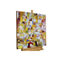 ACRYLBILD HANDGEMALT 80/80 cm - Gelb, Holz/Textil (80/80cm) - KUNSTLOFT
