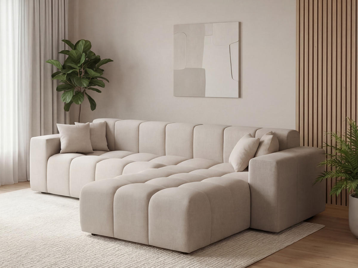 ECKSOFA Loopo Beige Rechts - Beige, Holz/Textil (265/180cm) - Graingold