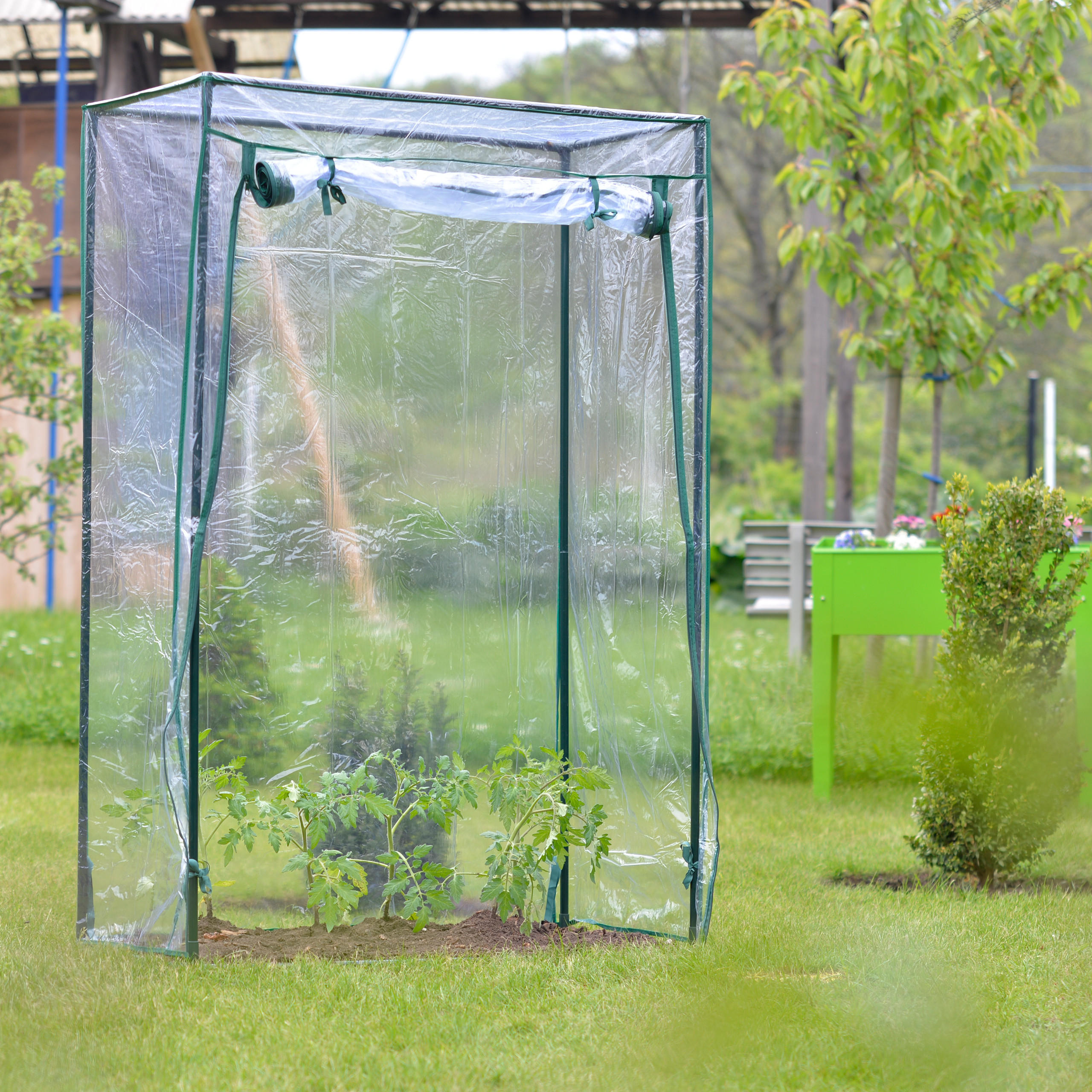 TOMATENGEWÄCHSHAUS - Transparent, Kunststoff/Metall (100/150/50cm) - Relaxdays
