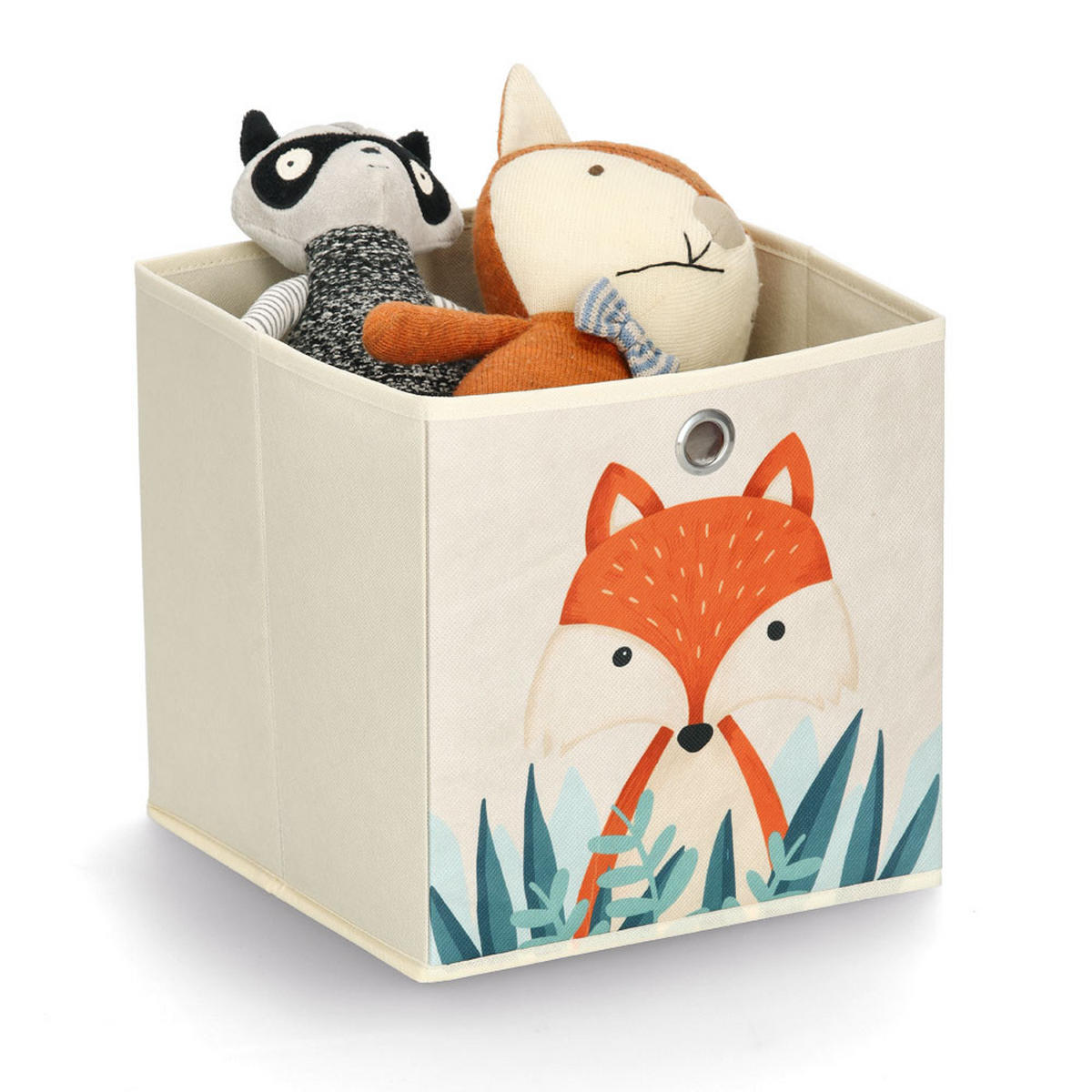 AUFBEWAHRUNGSBOX Fuchs, Vlies - Beige - Beige/Orange, Textil (28/28cm) - Zeller Present