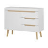 SIDEBOARD weiß, Eiche, skandinavisch 107 cm, Kommode mit Soft-Close-Funktion - Eichefarben/Weiß, Holz/Holzwerkstoff (107/83/40cm) - Furn.Design