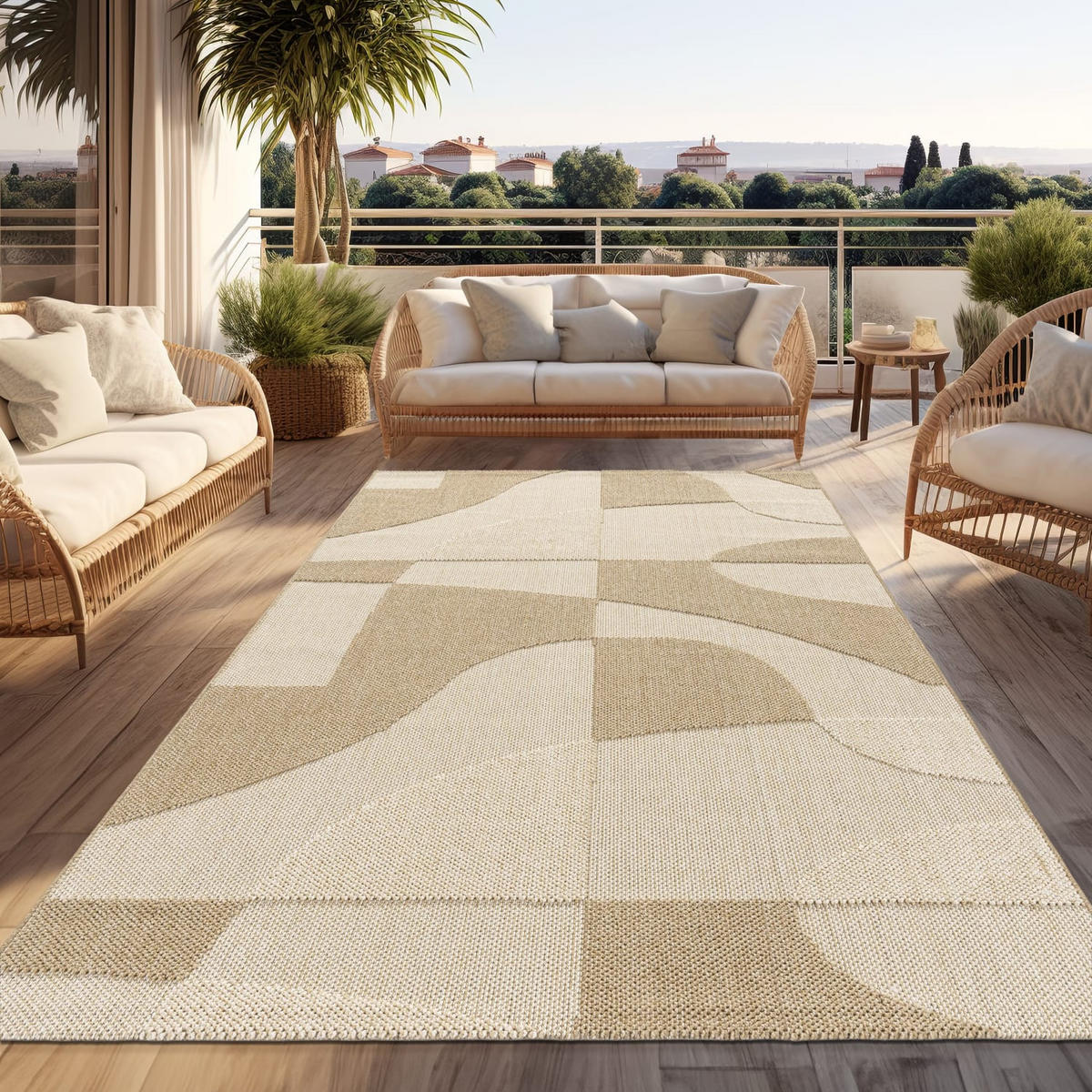 OUTDOORTEPPICH 200/280 cm Berlin 542 - Creme, Kunststoff (200/280cm) - Paco Home
