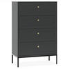 KOMMODE TILA, Schwarz - Schwarz, Holzwerkstoff (75.9/115.5/40cm) - KONSIMO®