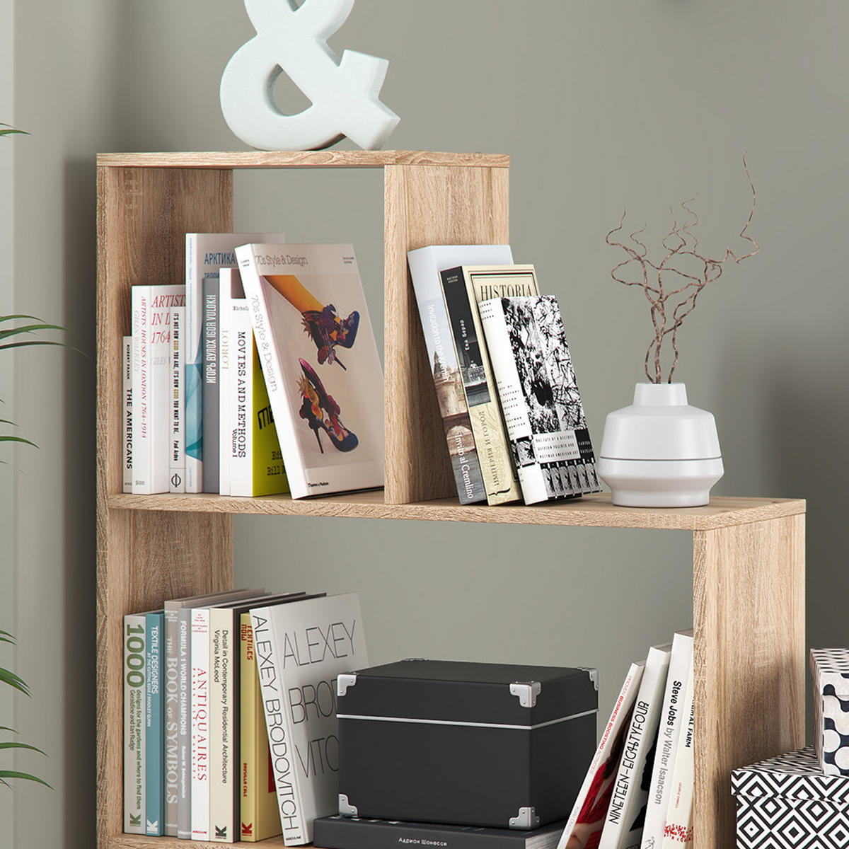 TREPPENREGAL Sonoma 116.8 x 123.2 cm - Sonoma Eiche, Holzwerkstoff (116.8/123.2/29cm) - Vicco