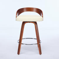 BARHOCKER 2er-Set Beige mit Rückenlehne und 360° Drehfunktion - Beige, Leder (48/77.5/46.5cm) - PANGIVO