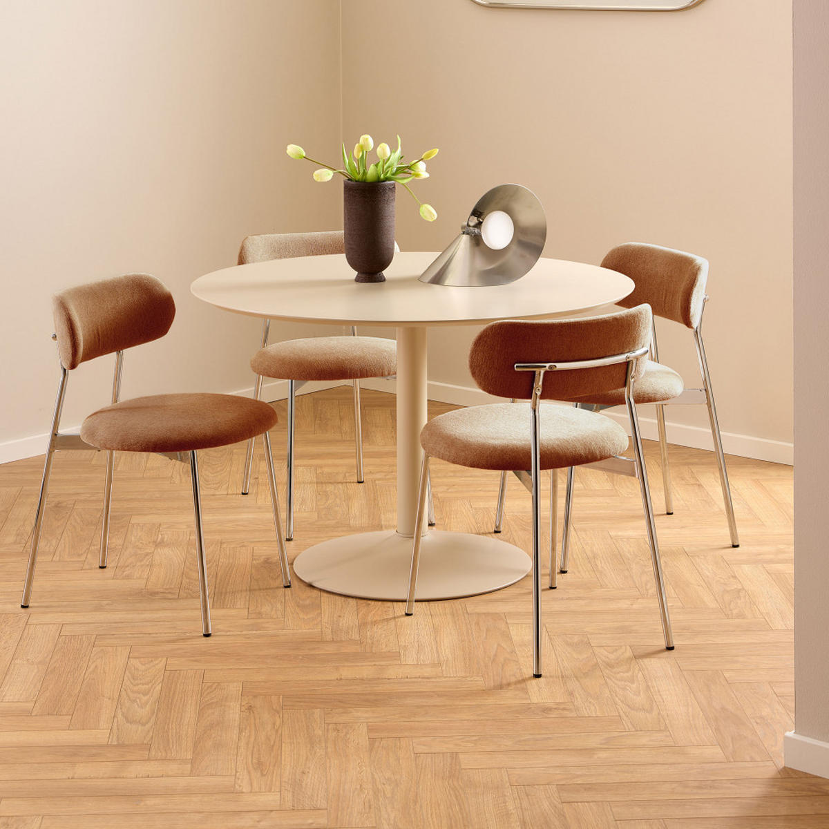 DESIGN-STUHL - Terrakotta - 2er-Set - Terracotta, Textil (52/78/48cm) - Drawer