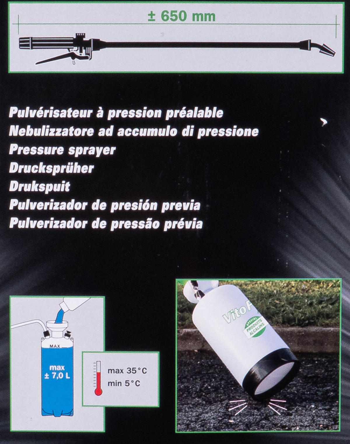 HANDDRUCKSPRÜHER Vito Pro7 Ribimex 6,85 l - Grün, Kunststoff (18/52.5/18cm)