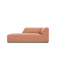 CHAISELONGUE links Ruby aus Samt rosa - Pink, Textil (93/69/180cm) - Micadoni