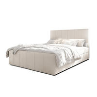BOXBETT LEVENTE 160x200 cm mit Bettkasten und Matratze - Beige - Beige/Schwarz, Holz/Holzwerkstoff (160/200cm) - AX Living