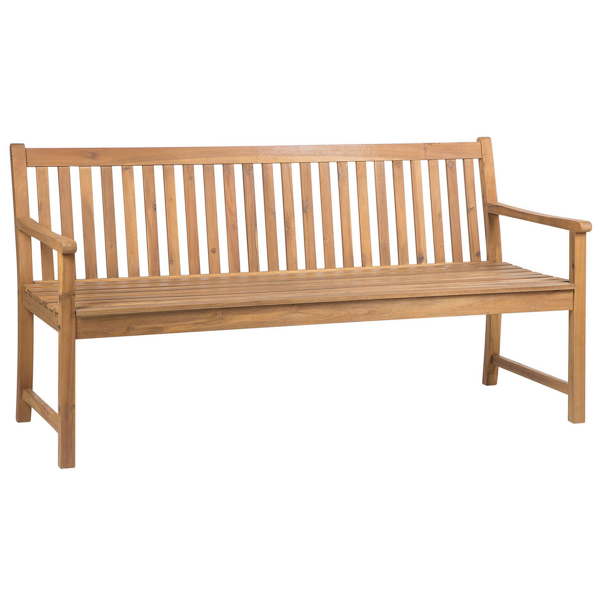 GARTENBANK zertifiziertes Holz hellbraun 180 cm Vivara - Hellbraun, Holz (180/88/67cm) - Beliani
