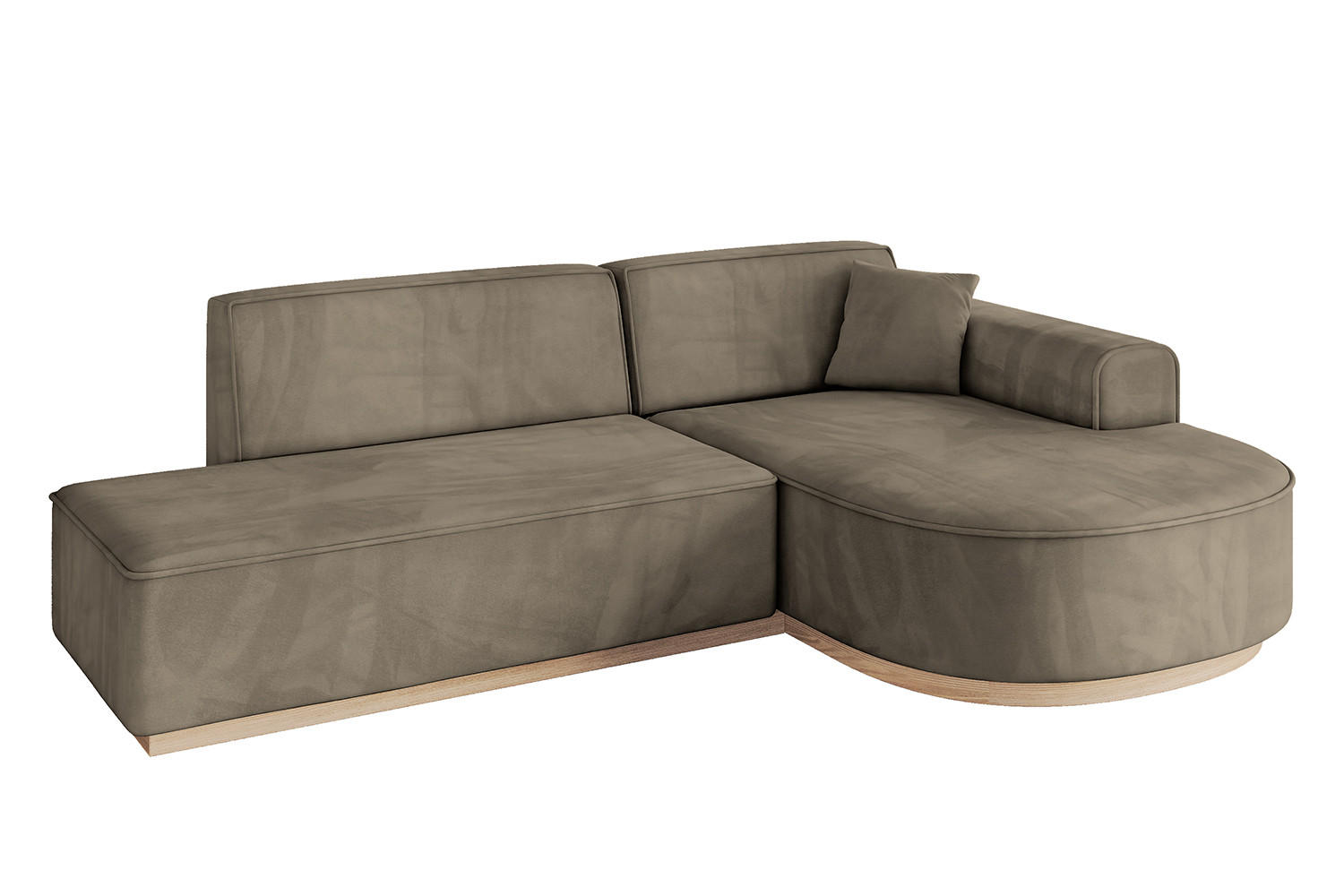 ECKSOFA Ottomane Rechts ARRIO-L1 - 243x171x83 cm Braun - Braun, Holzwerkstoff/Textil (243/171cm) - ALTDECOR