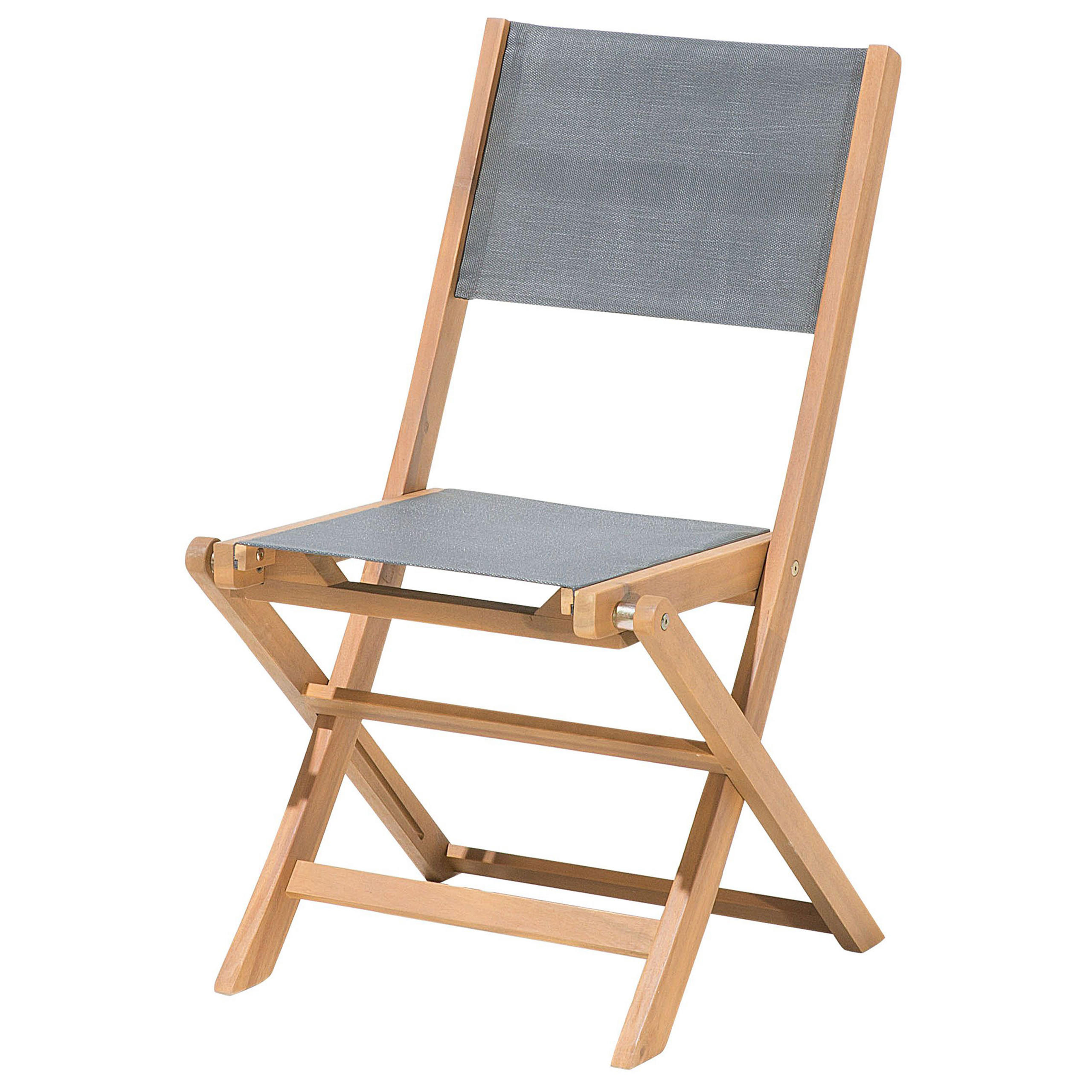 GARTENSTUHL 2er-Set Akazienholz hellbraun Cesana - Hellbraun/Grau, Holz (57/90/50cm) - Beliani
