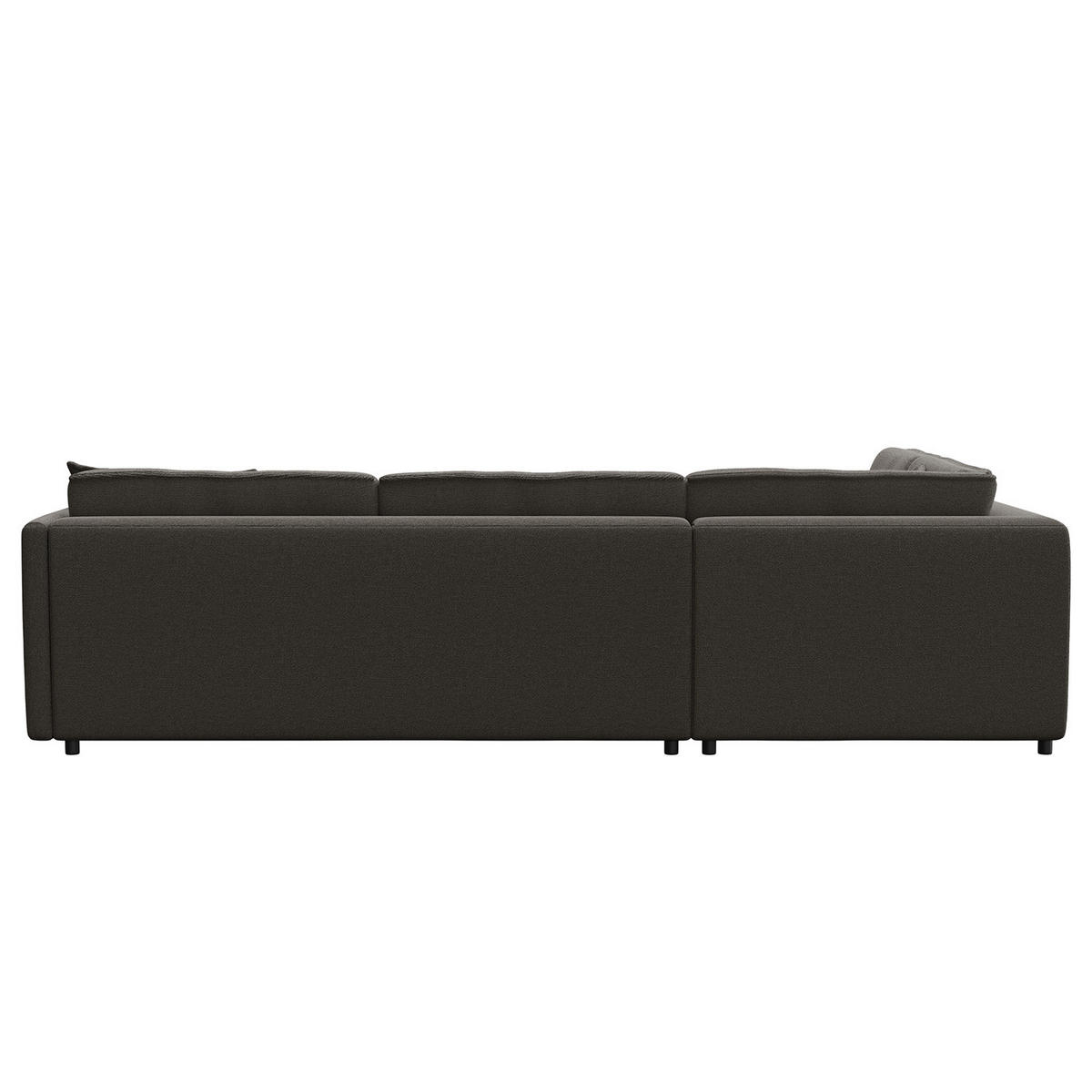 ECKSOFA mit Ottomane - Anthrazit/Schwarz, Kunststoff/Textil (328/272cm) - home24