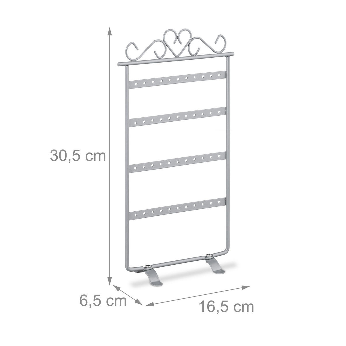 OHRRINGHALTER - Silberfarben, Metall (16.5/30.5/6.5cm) - Relaxdays