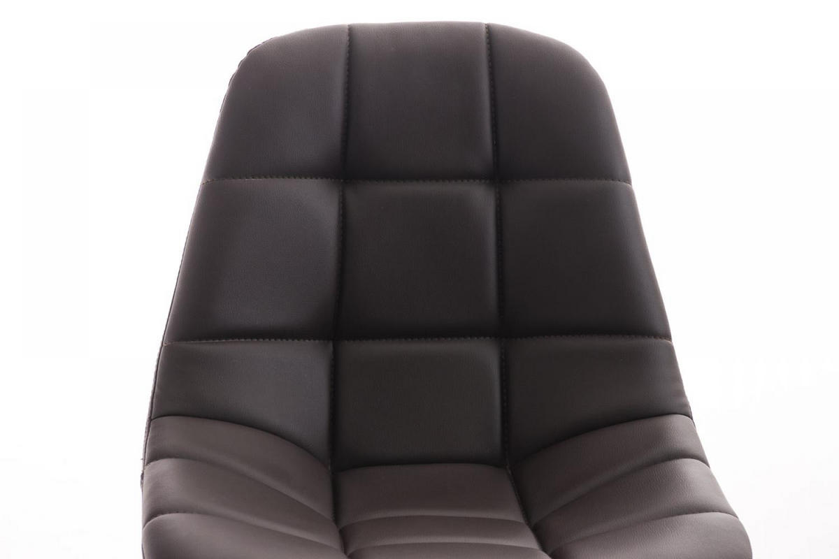 DREHSTUHL Lederlook braun - Chromfarben/Braun, Textil/Metall (55/79/55cm) - CLP