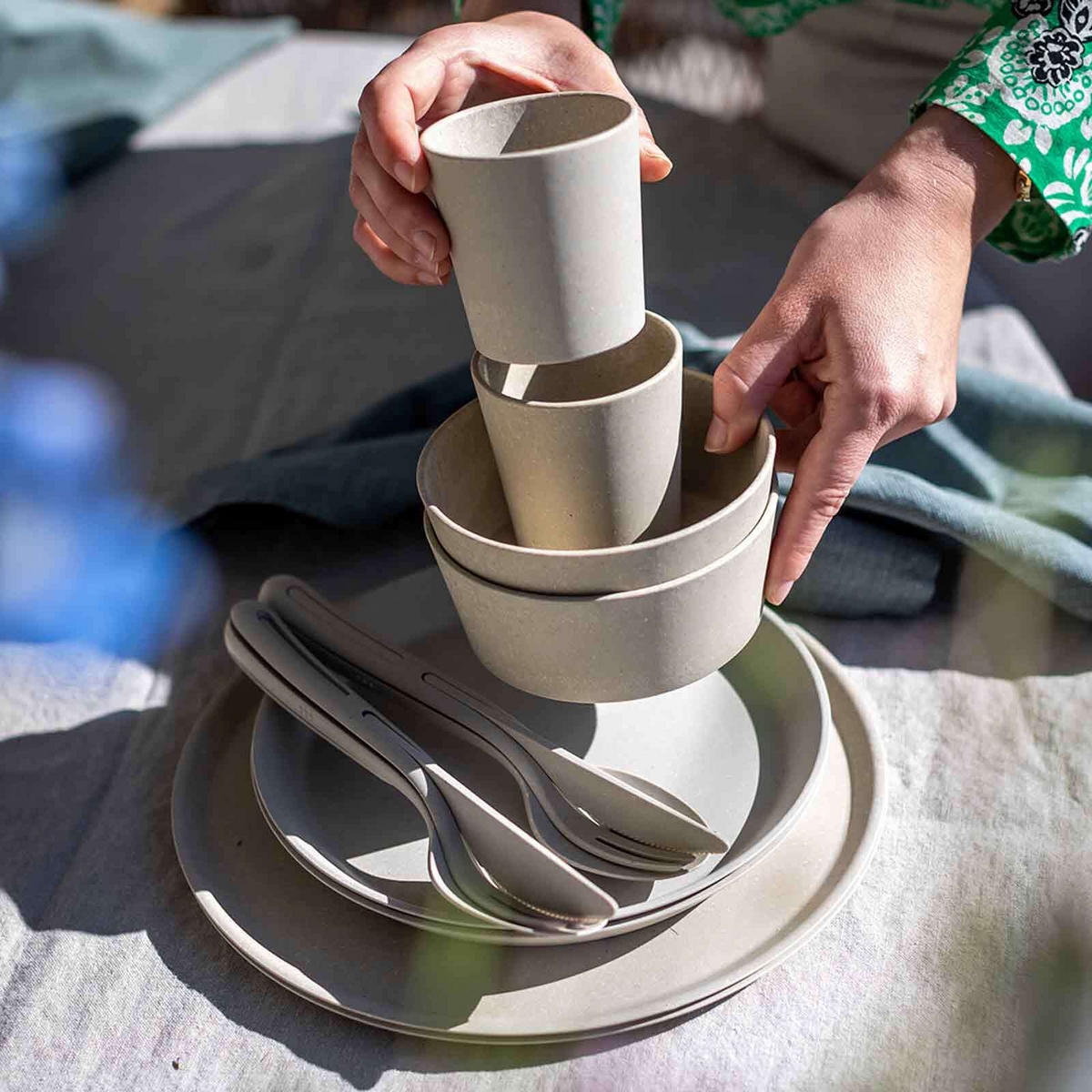 GESCHIRRSET Connect Set Helsinki beige 10er Set - Beige, Kunststoff (25.7/15/25.7cm) - Koziol