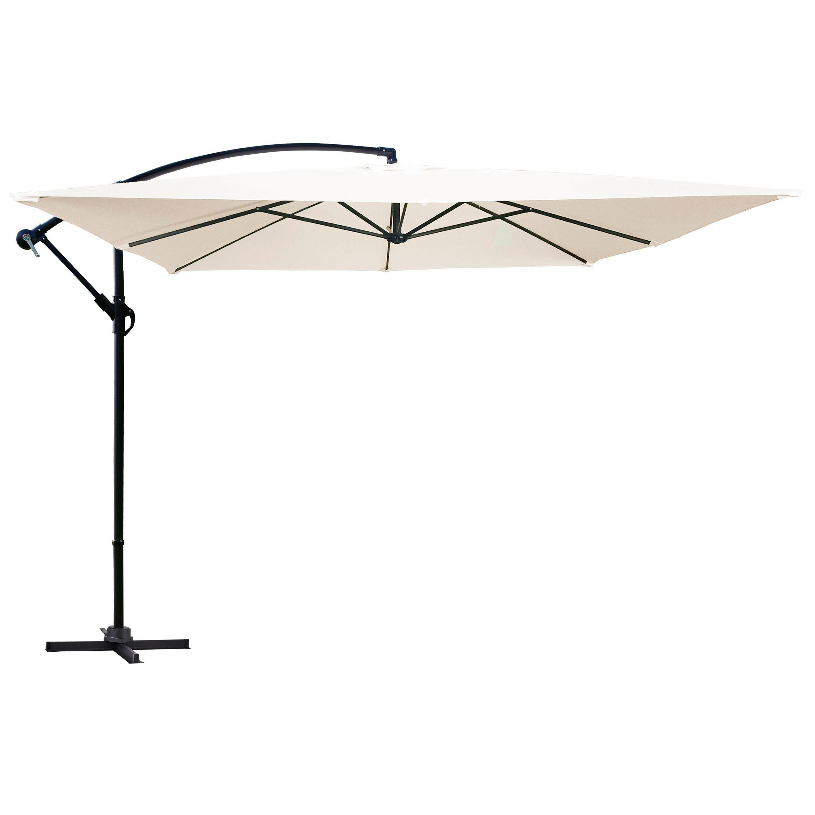 SONNENSCHIRM 3x3m Aluminium, Weiß - Weiß, Metall (300/300cm) - Oviala
