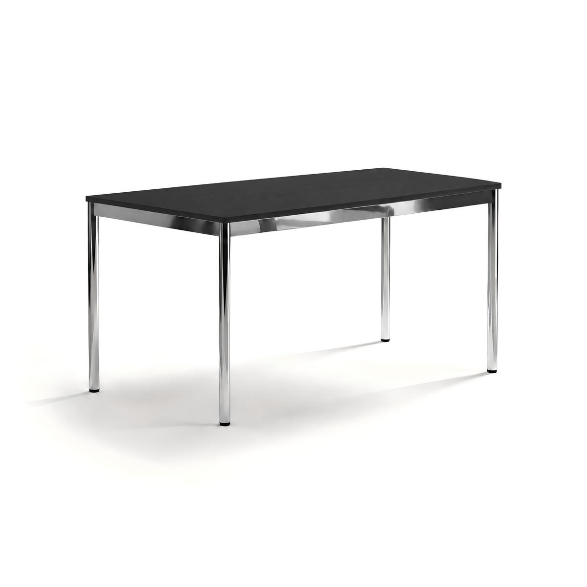 SCHREIBTISCH VST1 150 x 75 cm Schwarz – höhenverstellbar - Chromfarben/Schwarz, Holzwerkstoff (150/75/75.5cm) - Versee