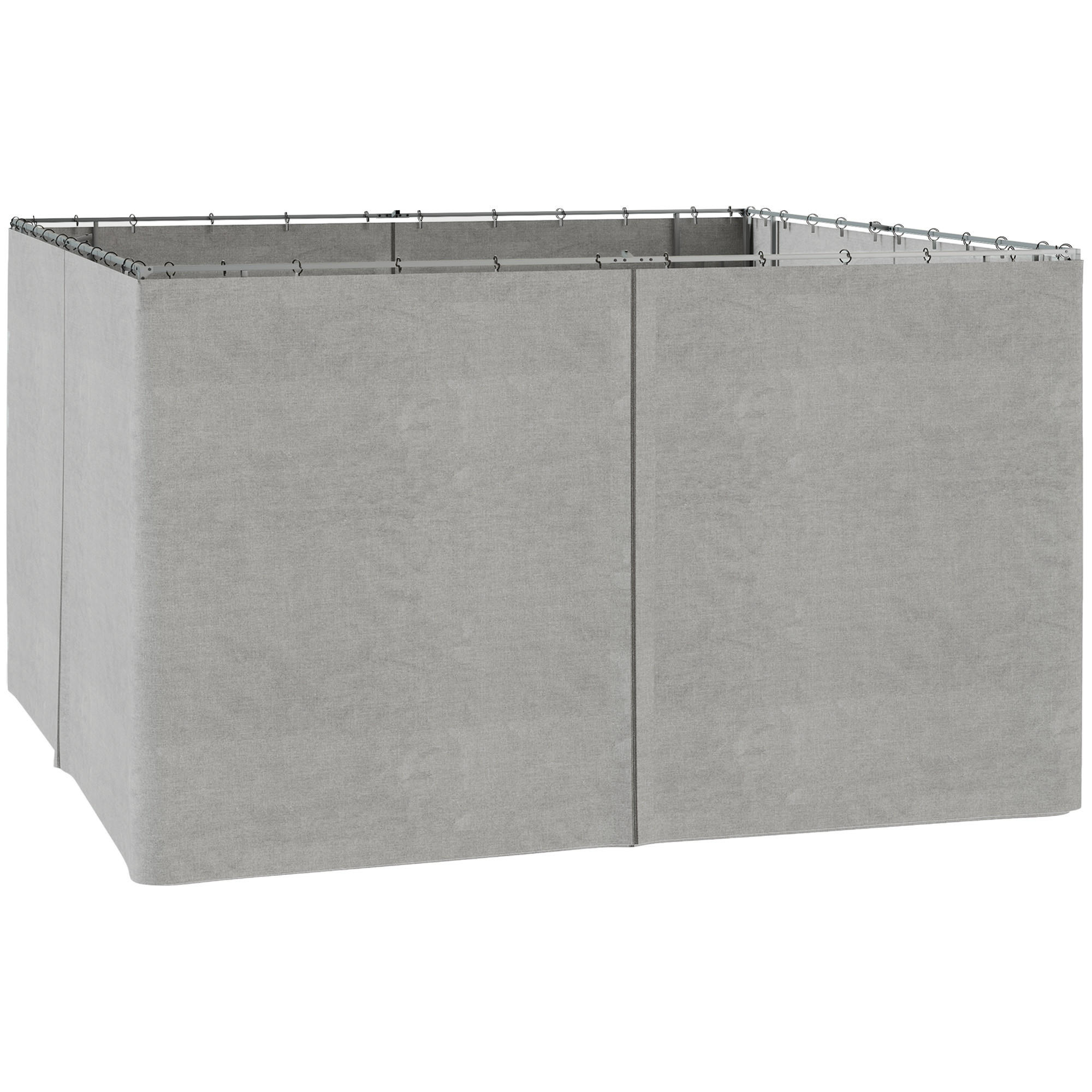 ERSATZVORHANG für Pavillon, Polyester, Hellgrau - Hellgrau, Kunststoff (1/205/352cm) - Outsunny
