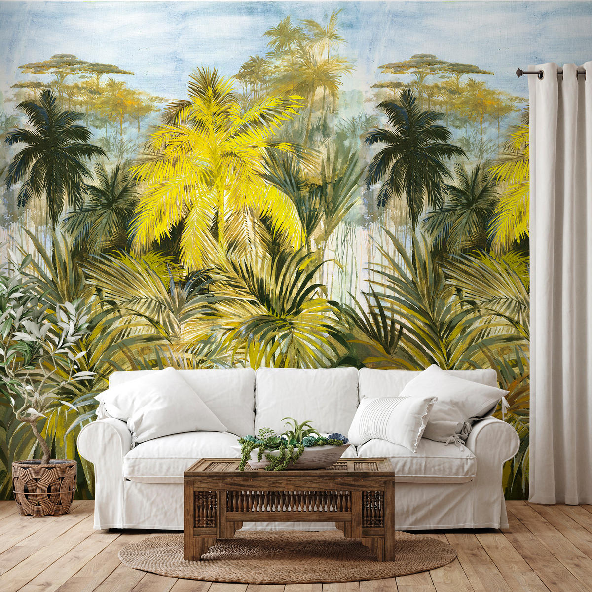 FOTOTAPETE Dschungelmuster 212 x 295 cm - Grün, Papier (212/295cm) - Sanders & Sanders