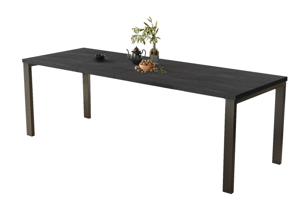 ESSTISCH Garant ausziehbar - Graphitfarben, Holzwerkstoff (130/80/76cm) - Endo-Moebel