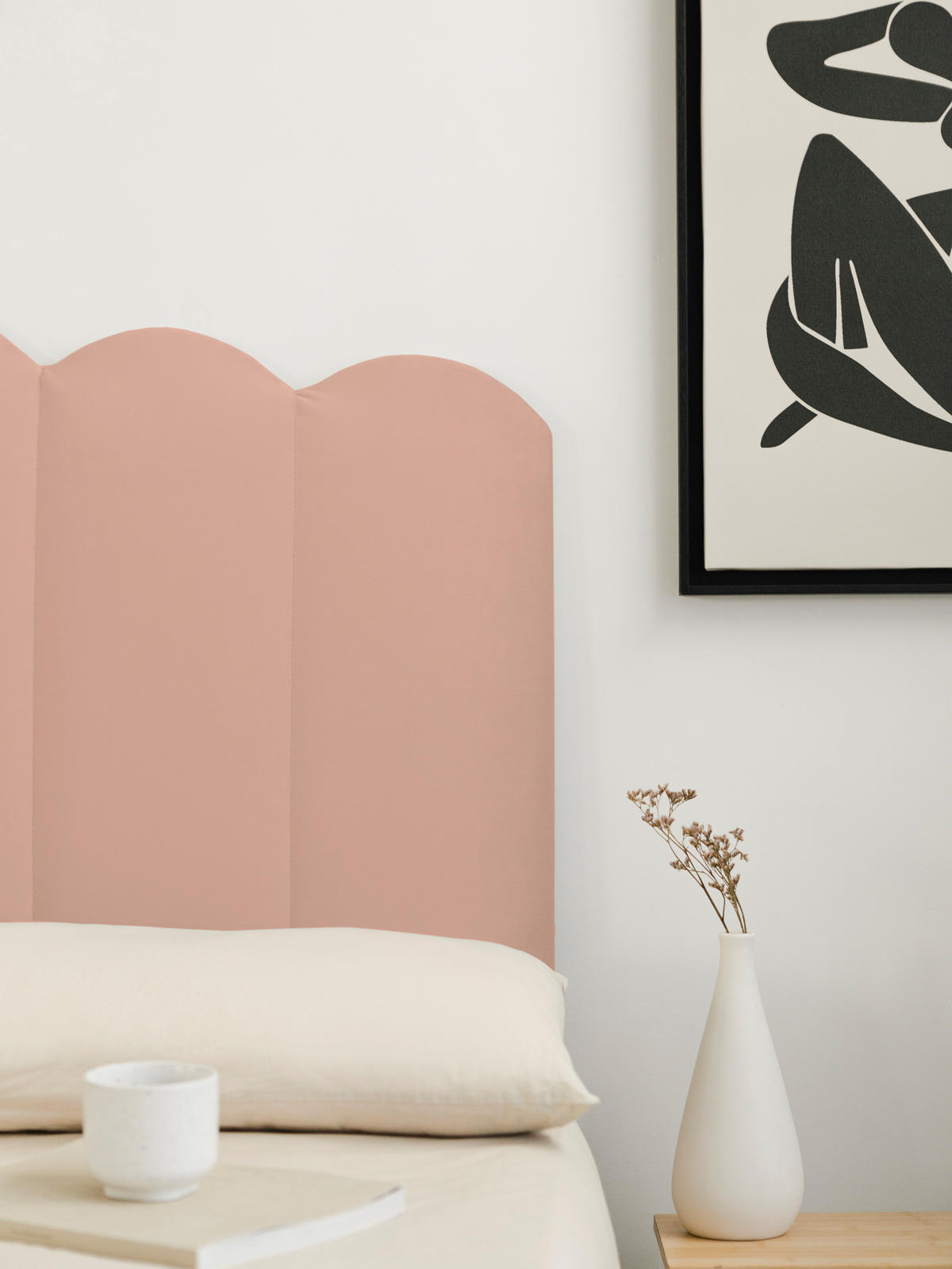 KOPFTEIL aus rosafarbenem Samt 160/74/3 cm SHELL - Pink, Textil (160/74/3cm) - RNT By Really Nice Things