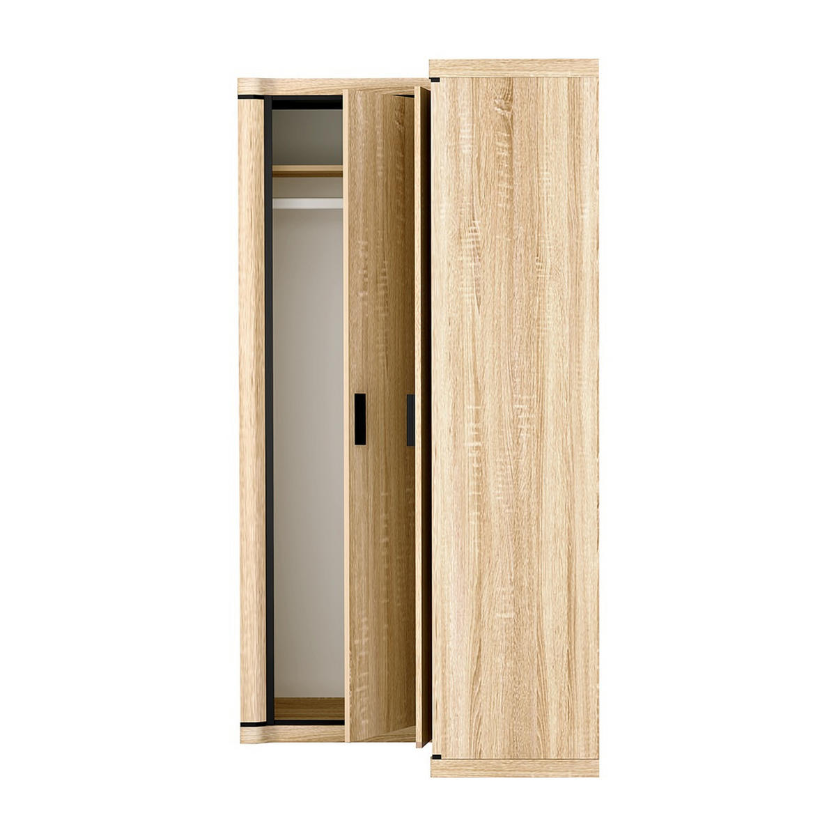 ECKKLEIDERSCHRANK Dallas D-21 100 x 192 x 114 cm Eiche Sonoma - Sonoma Eiche, Holzwerkstoff/Kunststoff (100/192/114cm) - Koseto