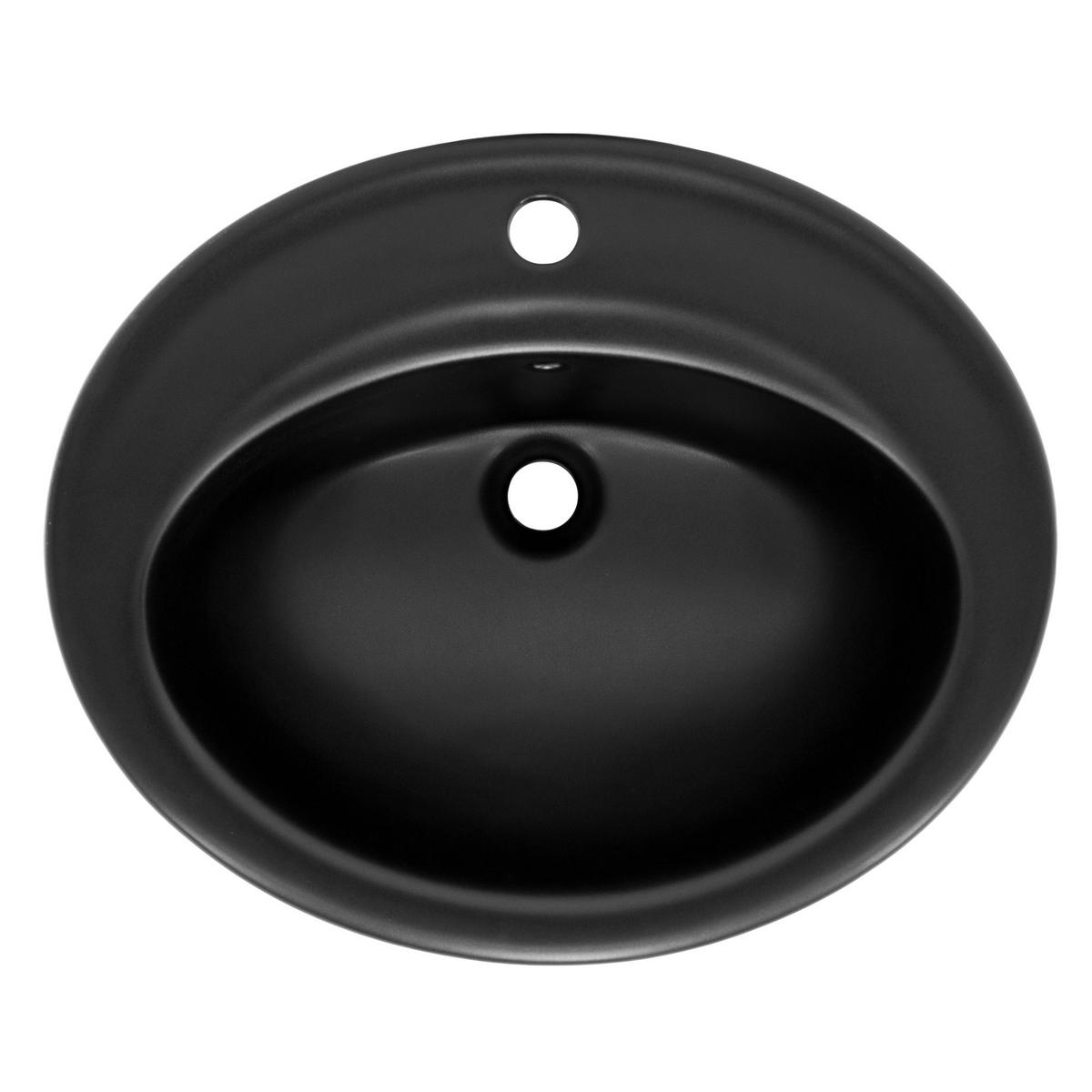 WASCHBECKEN - Schwarz, Keramik (49/57/57cm) - ML-DESIGN